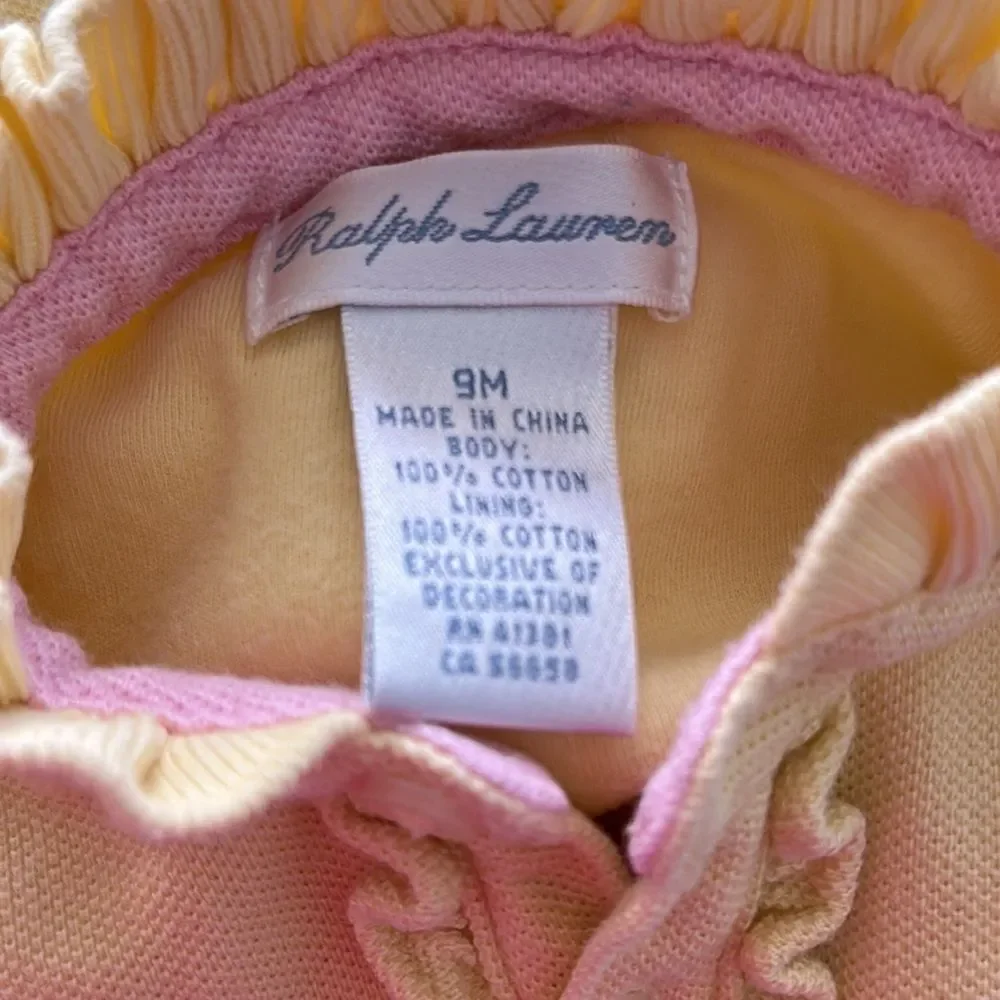 Bundle of 2 Baby Girls Romper Ralph Lauren Size 3 and 9 Month